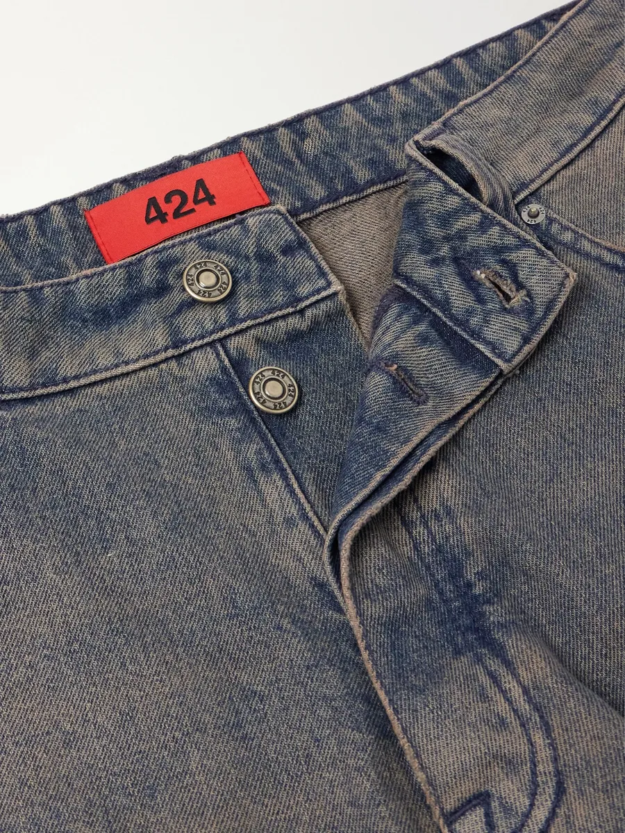 424 Big Daddy Wide-Leg Distressed Denim Shorts - Men | Thumbnail 6 424 Big Daddy Wide-Leg Distressed Denim Shorts - Men | Thumbnail 6