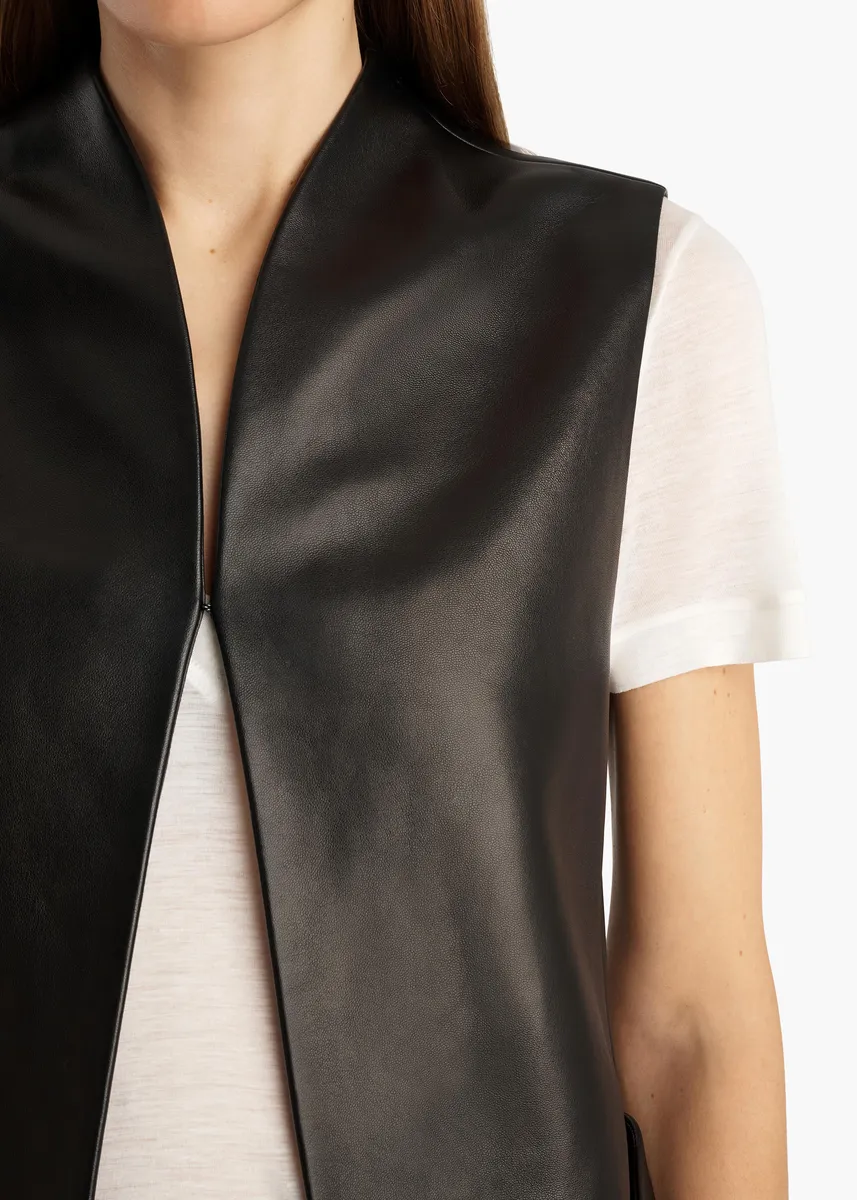 Khaite Vyn Gilet In Black Leather | Thumbnail 5 Khaite Vyn Gilet In Black Leather | Thumbnail 5