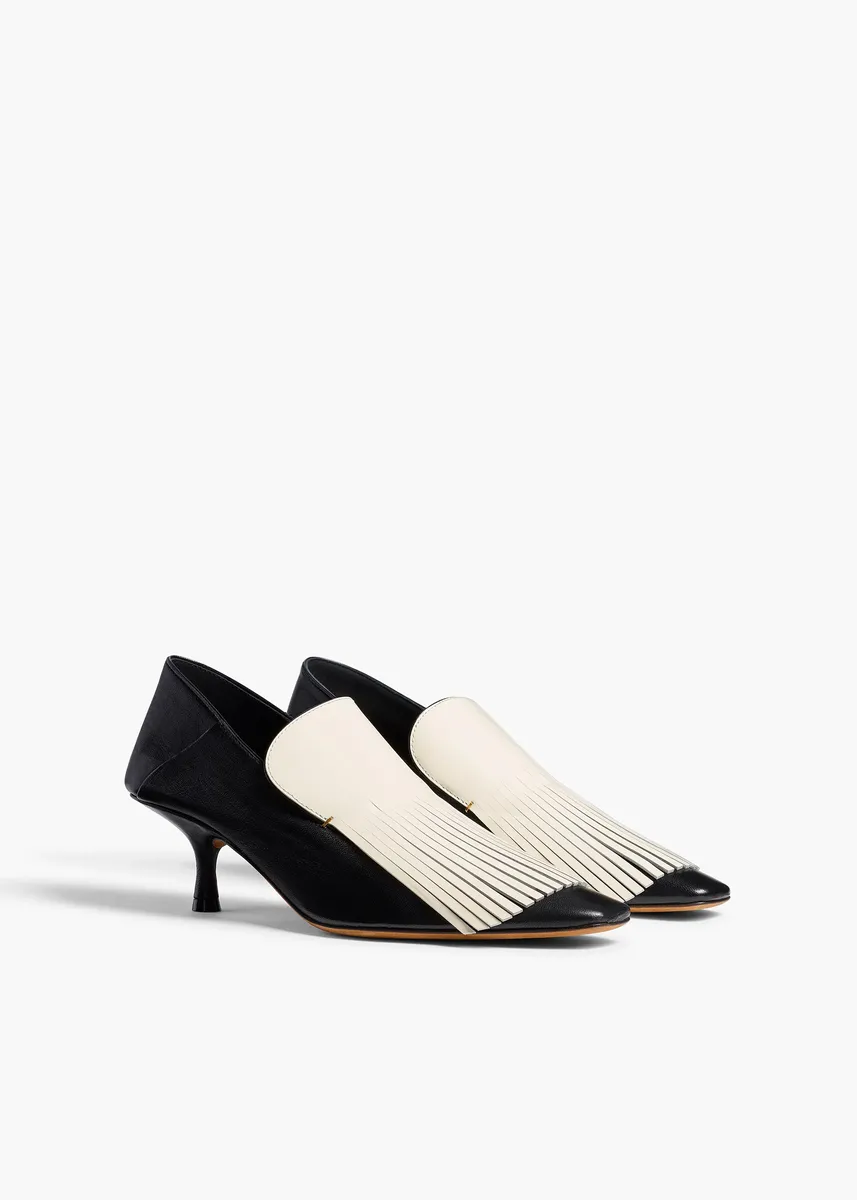 Khaite Anouk Fringe Loafer In Black And White | Thumbnail 2 Khaite Anouk Fringe Loafer In Black And White | Thumbnail 2