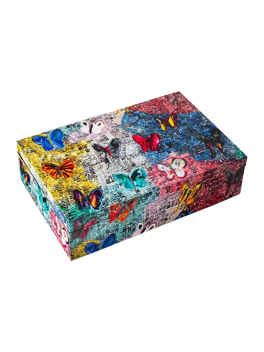 Hunt Slonem Butterflies & Guardians Lacquer Box