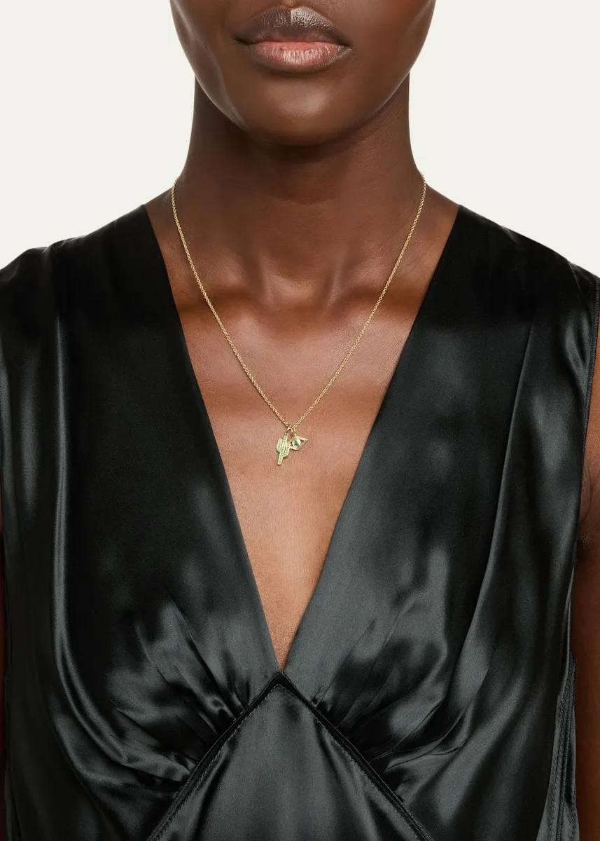Sydney Evan 14K Yellow Gold & Emerald Necklace | Thumbnail 2 Sydney Evan 14K Yellow Gold & Emerald Necklace | Thumbnail 2