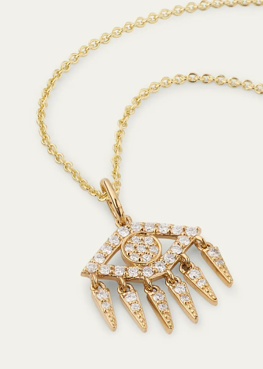Sydney Evan 14K Gold & 0.12 TCW Diamond Evil Eye Fringe Pendant Necklace | Thumbnail 3 Sydney Evan 14K Gold & 0.12 TCW Diamond Evil Eye Fringe Pendant Necklace | Thumbnail 3