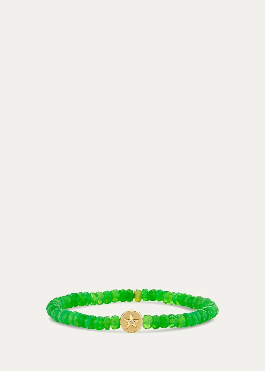 Sydney Evan 14K Yellow Gold, 0.01 TCW Diamond & Ethiopian Opal Starfish Charm Bracelet | Thumbnail 3