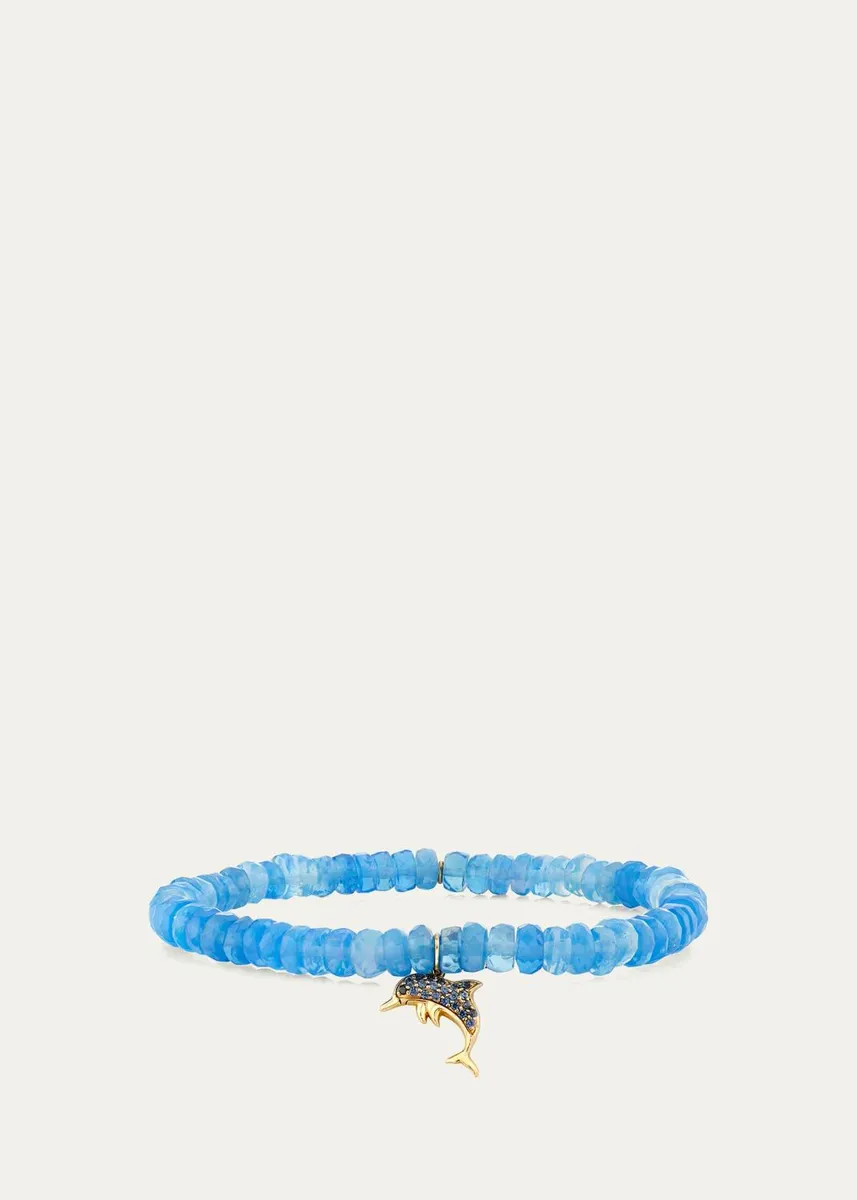 Sydney Evan 14K Yellow Gold, 0.01 TCW Diamond, Sapphire & Opal Beads Charm Bracelet | Thumbnail 3