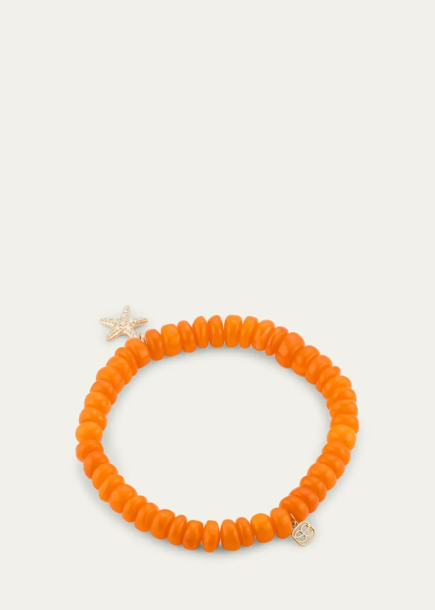 Sydney Evan 14K Gold, Orange Opal & 0.1 TCW Diamond Small Starfish Beaded Bracelet | Thumbnail 4 Sydney Evan 14K Gold, Orange Opal & 0.1 TCW Diamond Small Starfish Beaded Bracelet | Thumbnail 4
