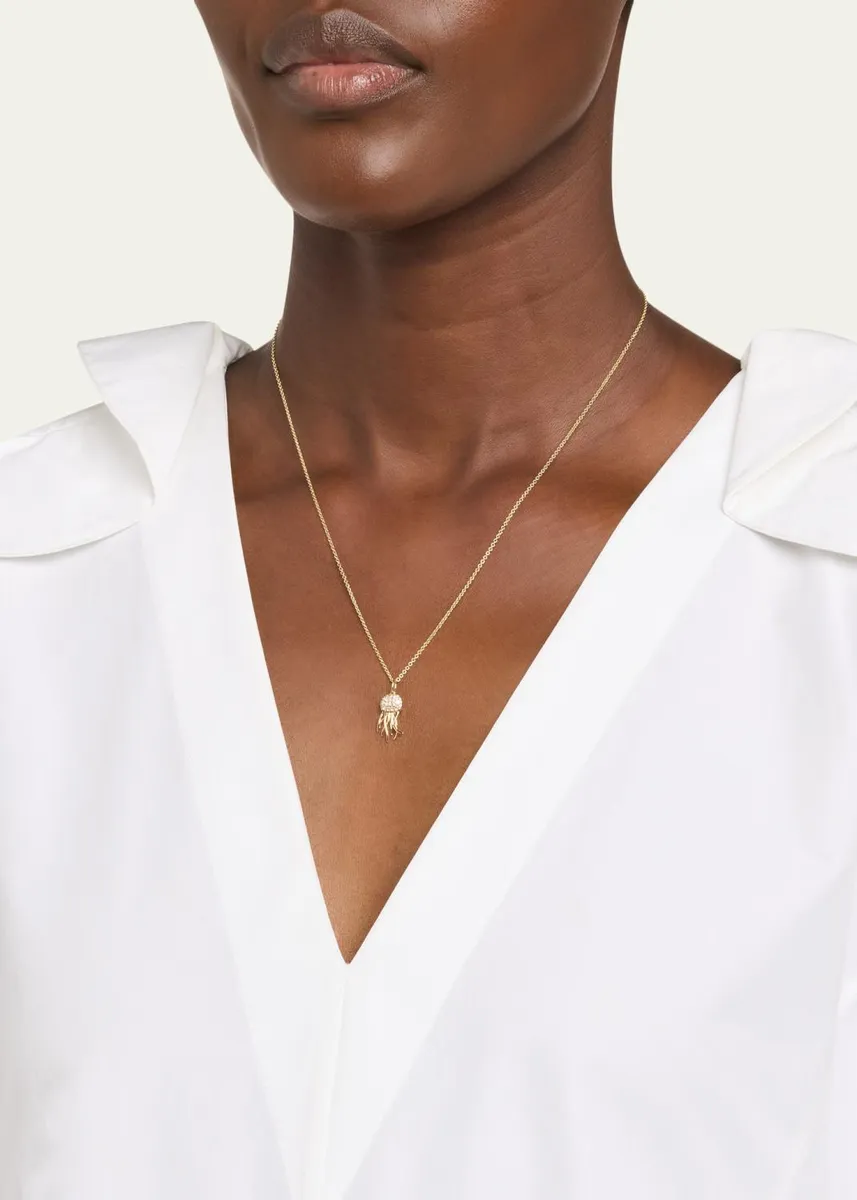 Sydney Evan 14K Yellow Gold & 0.012 TCW Diamond Jellyfish Charm Pendant Necklace | Thumbnail 2 Sydney Evan 14K Yellow Gold & 0.012 TCW Diamond Jellyfish Charm Pendant Necklace | Thumbnail 2