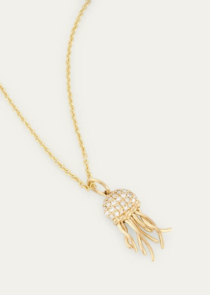 Sydney Evan 14K Yellow Gold & 0.012 TCW Diamond Jellyfish Charm Pendant Necklace | Thumbnail 3 Sydney Evan 14K Yellow Gold & 0.012 TCW Diamond Jellyfish Charm Pendant Necklace | Thumbnail 3