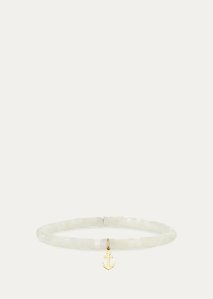Sydney Evan 14K Yellow Gold Tiny Anchor Pendant and Mother-of-Pearl Bracelet | Thumbnail 3 Sydney Evan 14K Yellow Gold Tiny Anchor Pendant and Mother-of-Pearl Bracelet | Thumbnail 3