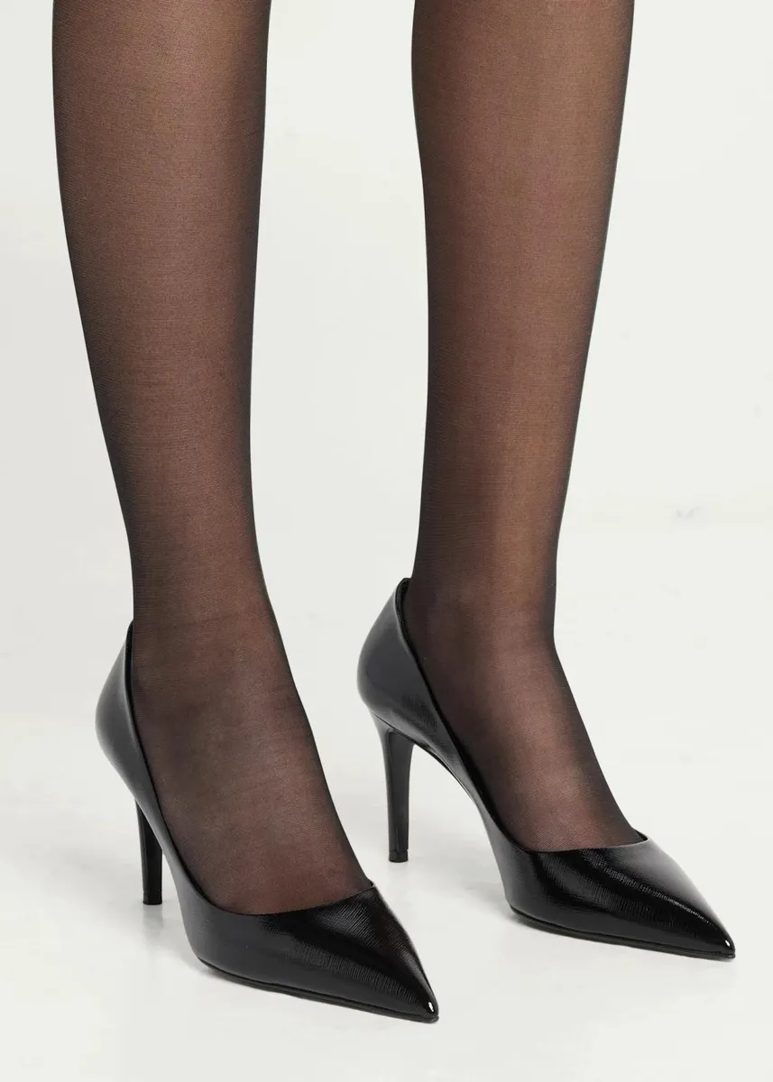 Prada 85mm Vernice Saffiano Leather Pumps | Thumbnail 2