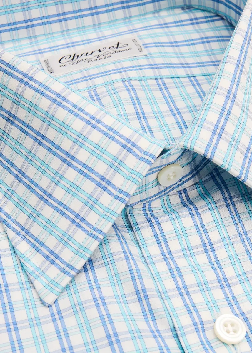 Charvet Men's Plaid Cotton Dress Shirt | Thumbnail 2