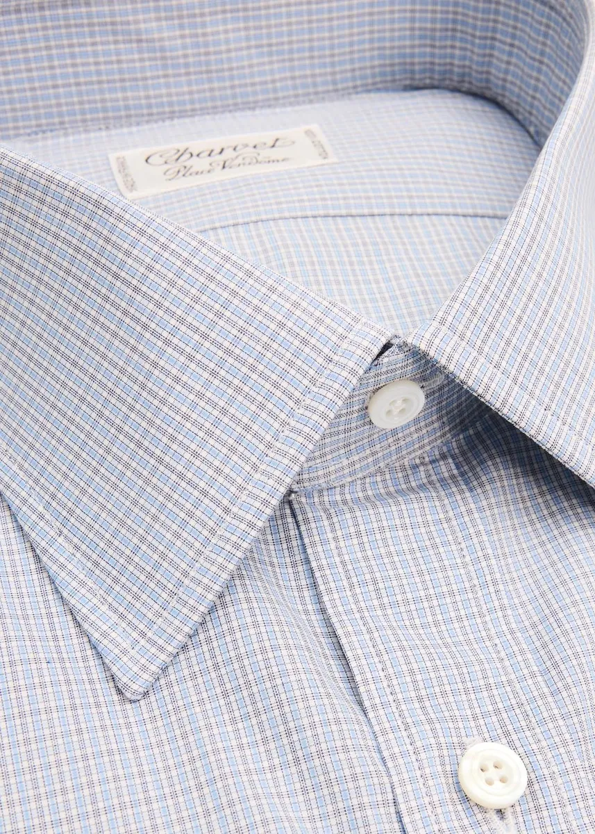 Charvet Men's Micro-Check Cotton Dress Shirt | Thumbnail 2 Charvet Men's Micro-Check Cotton Dress Shirt | Thumbnail 2