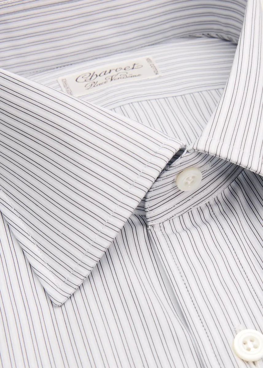 Charvet Men's Cotton Pinstripe Dress Shirt | Thumbnail 2 Charvet Men's Cotton Pinstripe Dress Shirt | Thumbnail 2