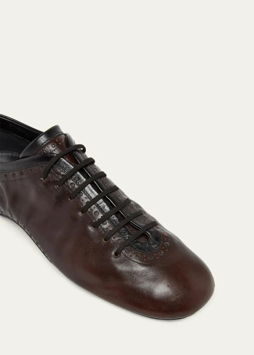 Dries Van Noten Men's Natta Brogue Leather Low-Top Sneakers | Thumbnail 5