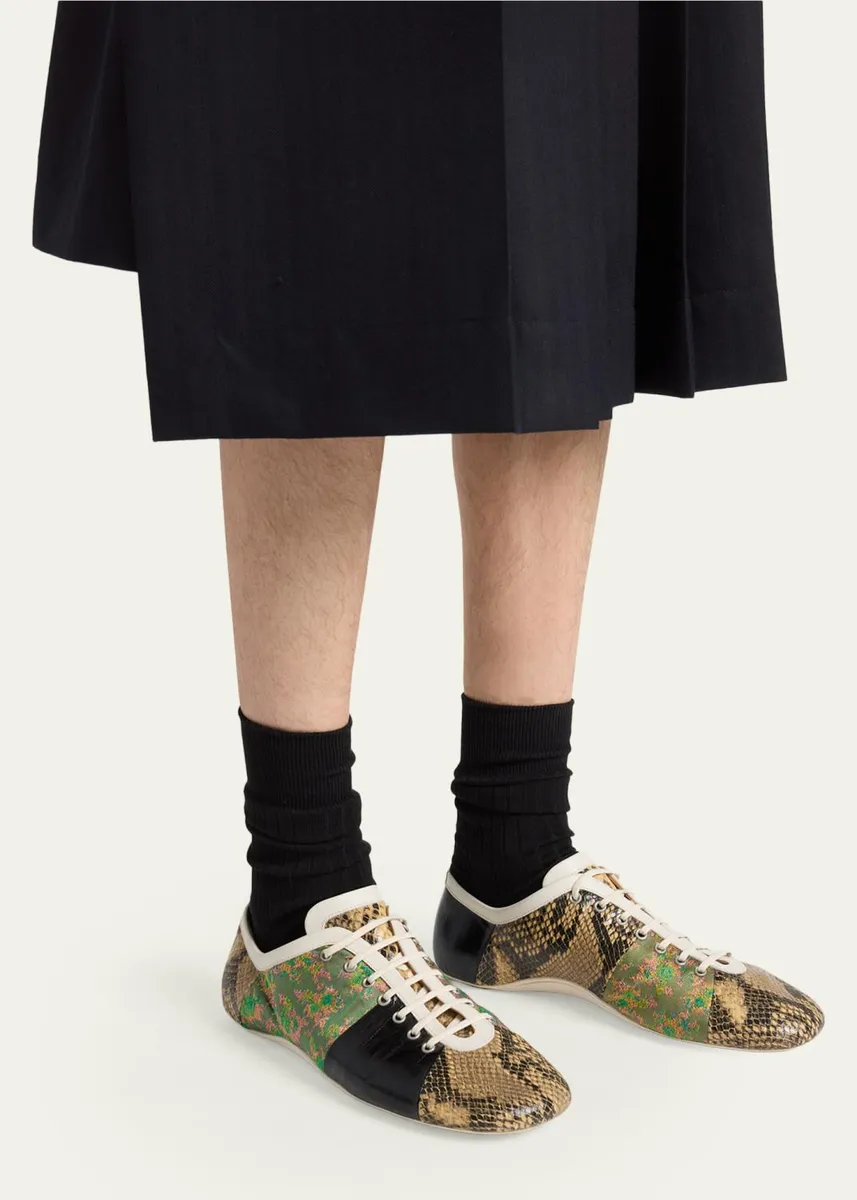 Dries Van Noten Men's Natta Multi-Patch Low-Top Sneakers | Thumbnail 2