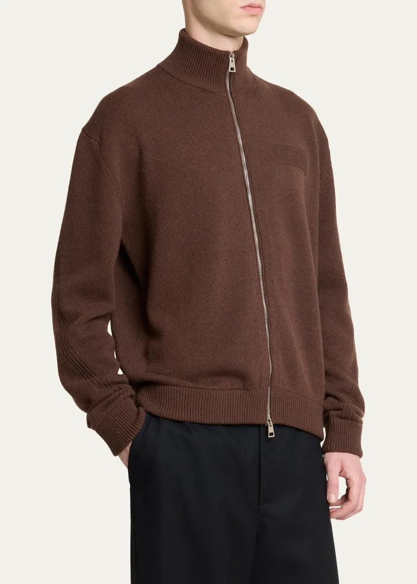 Givenchy Men's Couture Seam Wool-Cashmere Knit Blouson | Thumbnail 4