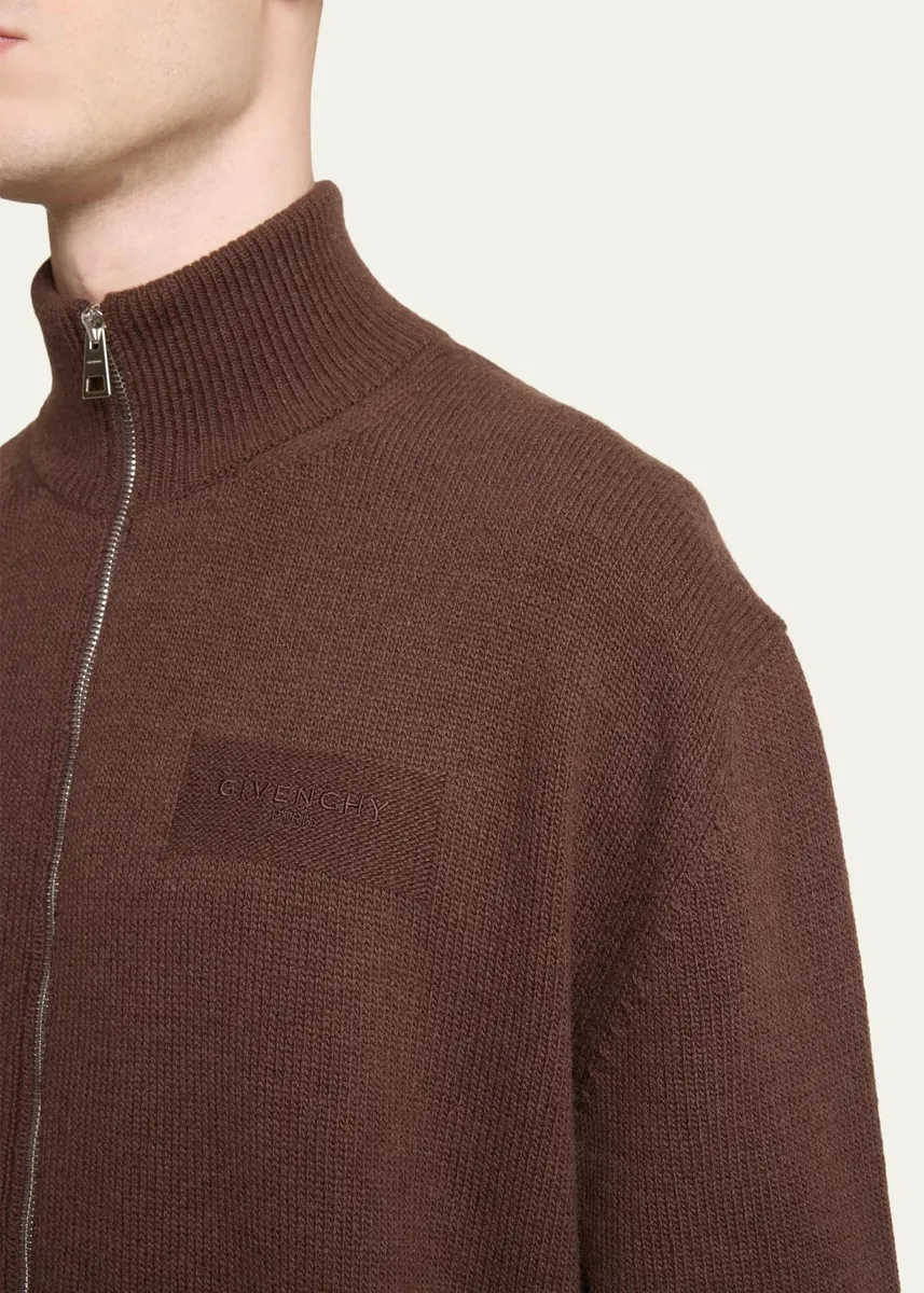 Givenchy Men's Couture Seam Wool-Cashmere Knit Blouson | Thumbnail 5