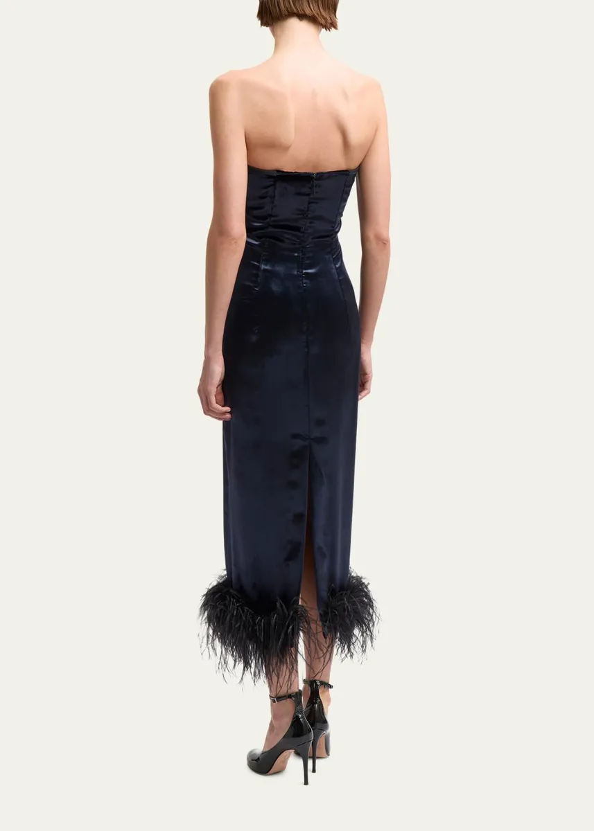 16Arlington Minelli Strapless Satin Midi Dress | Thumbnail 3