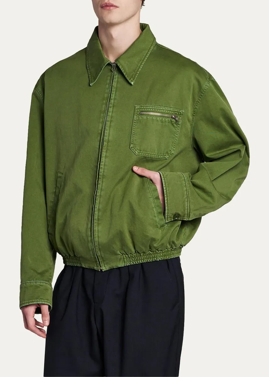 Marni Men's Cotton Full-Zip Blouson Jacket | Thumbnail 4 Marni Men's Cotton Full-Zip Blouson Jacket | Thumbnail 4