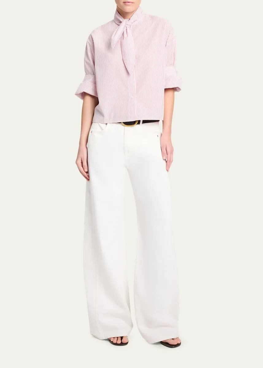 TWP Tie One On Striped Button-Front Shirt | Thumbnail 2