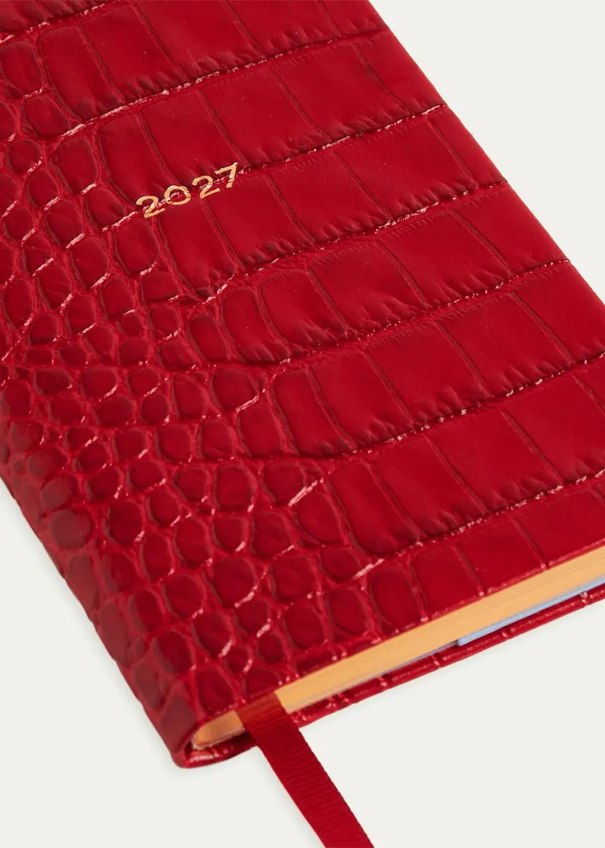 Smythson Panama 2027 Weekly Journal in Mara Croc-Embossed Leather | Thumbnail 5 Smythson Panama 2027 Weekly Journal in Mara Croc-Embossed Leather | Thumbnail 5