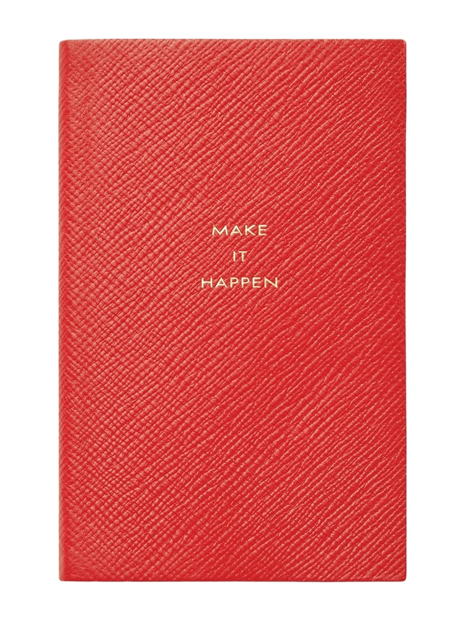 Smythson "Make It Happen" Panama Leather Pocket Notebook