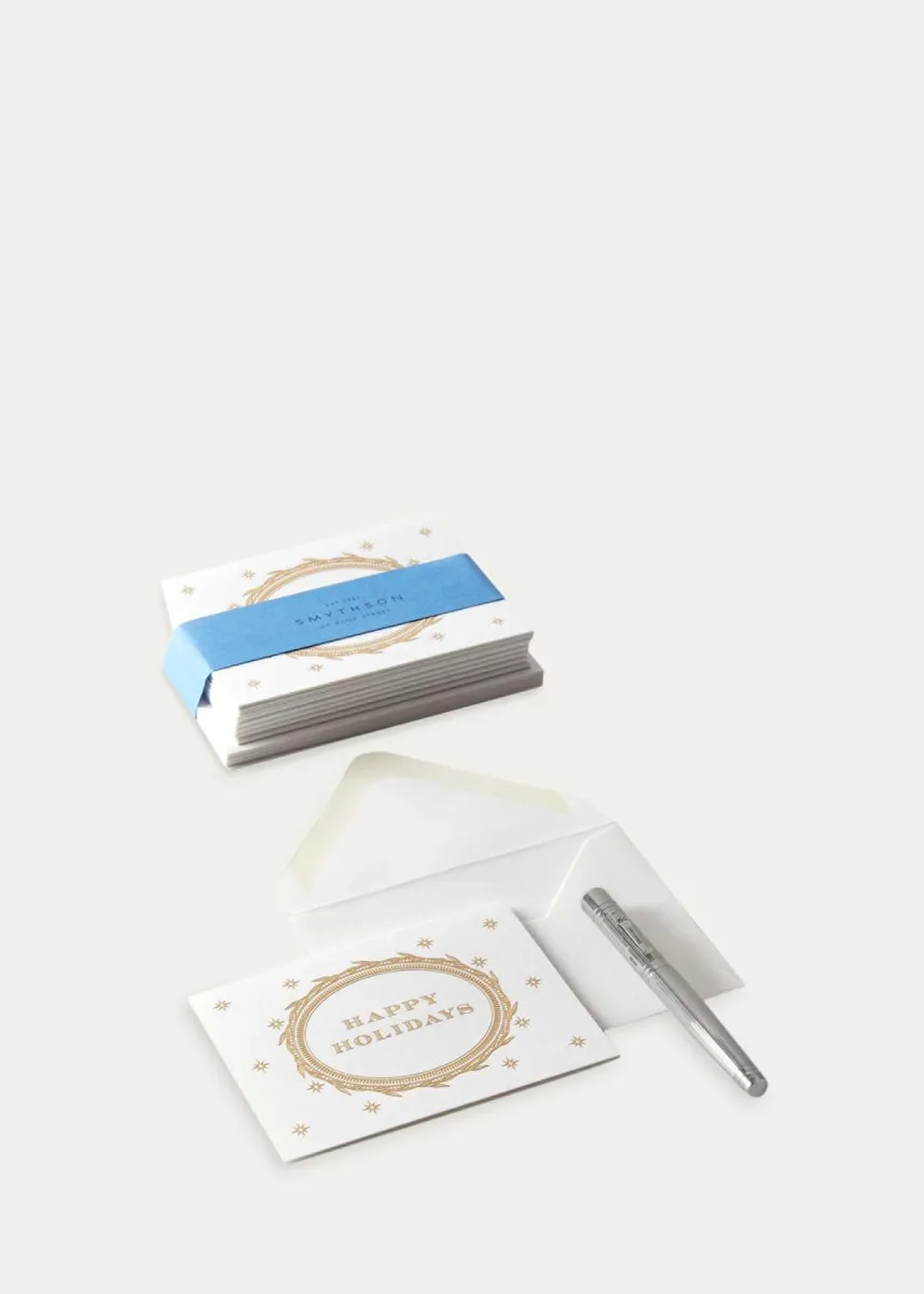 Smythson Happy Holidays Greeting Cards, Box of 10 | Thumbnail 2 Smythson Happy Holidays Greeting Cards, Box of 10 | Thumbnail 2