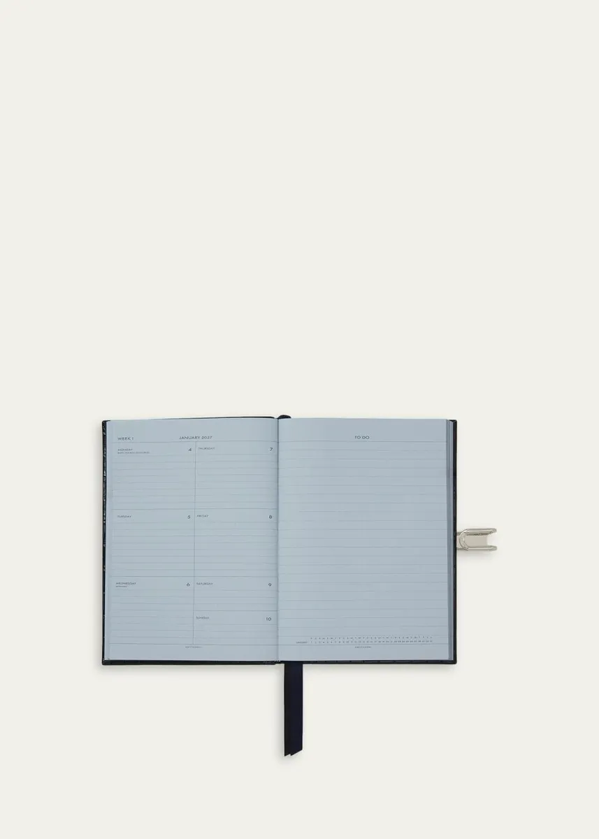 Smythson 2027 Soho Weekly Agenda in Mara Croc-Embossed Leather with Slide | Thumbnail 2 Smythson 2027 Soho Weekly Agenda in Mara Croc-Embossed Leather with Slide | Thumbnail 2