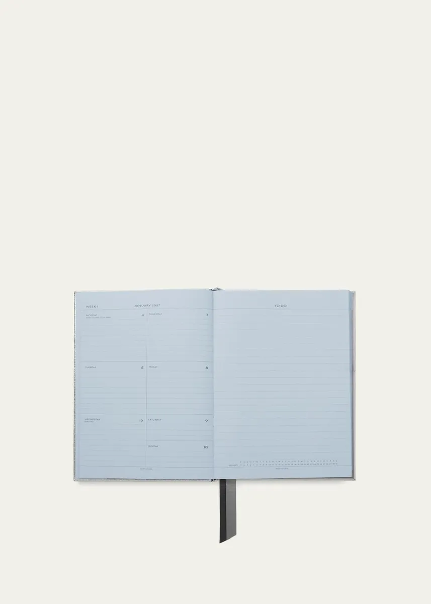 Smythson 2027 Soho Weekly Agenda in Metallic Panama Leather | Thumbnail 2 Smythson 2027 Soho Weekly Agenda in Metallic Panama Leather | Thumbnail 2