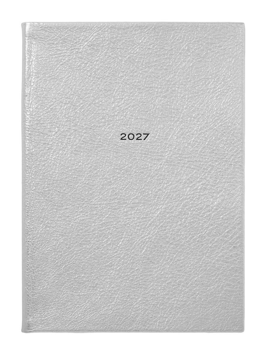 Smythson 2027 Soho Weekly Agenda in Metallic Panama Leather