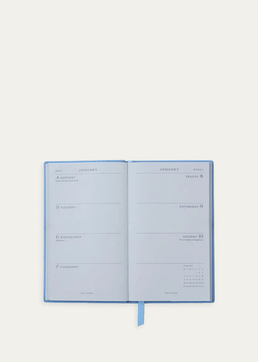 Smythson 2027 Panama Leather Weekly Agenda with Pocket | Thumbnail 2 Smythson 2027 Panama Leather Weekly Agenda with Pocket | Thumbnail 2