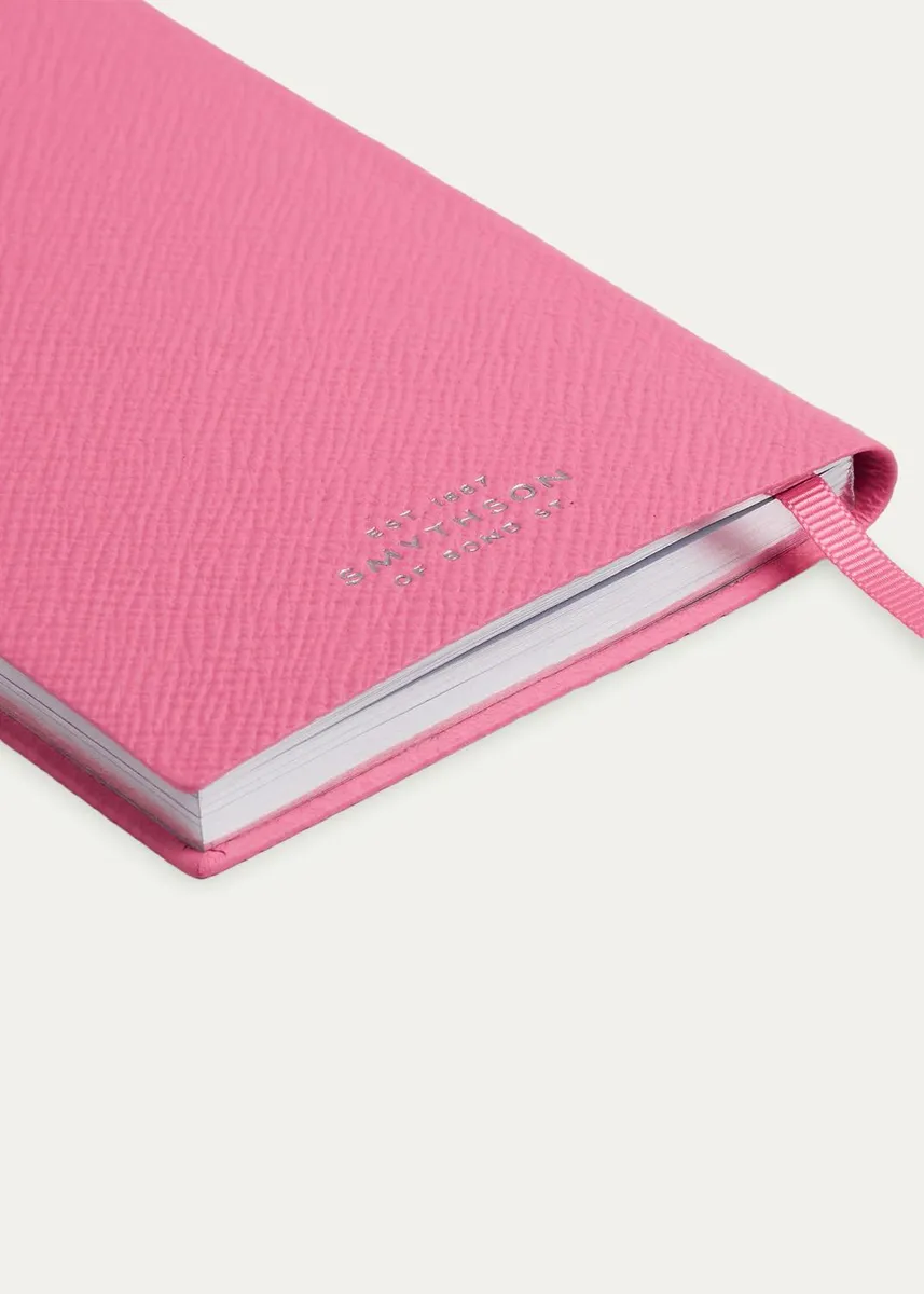 Smythson "Live, Love, Laugh" Panama Leather Notebook, Flamingo | Thumbnail 3 Smythson "Live, Love, Laugh" Panama Leather Notebook, Flamingo | Thumbnail 3