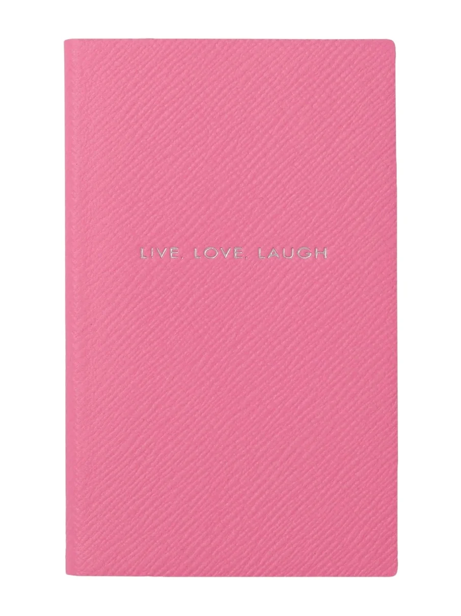 "Live, Love, Laugh" Panama Leather Notebook, Flamingo "Live, Love, Laugh" Panama Leather Notebook, Flamingo