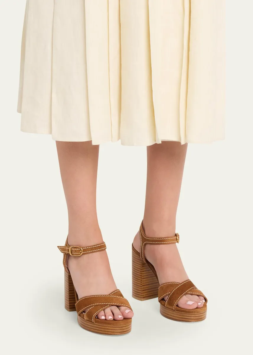 Stuart Weitzman 95mm Park Suede Platform Sandals | Thumbnail 2 Stuart Weitzman 95mm Park Suede Platform Sandals | Thumbnail 2