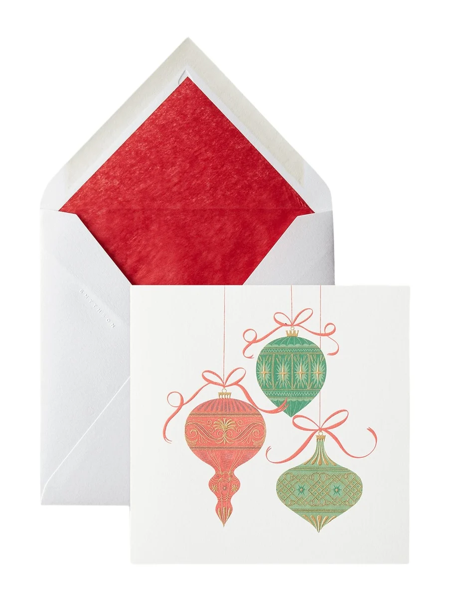Baubles Christmas Cards, Box of 10 Baubles Christmas Cards, Box of 10