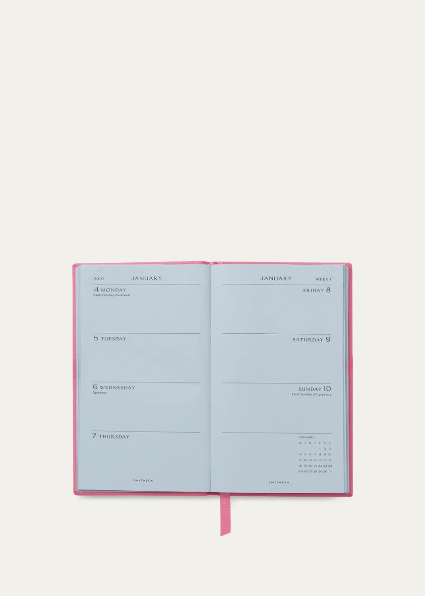 Smythson 2027 Panama Leather Weekly Agenda with Pocket | Thumbnail 2 Smythson 2027 Panama Leather Weekly Agenda with Pocket | Thumbnail 2