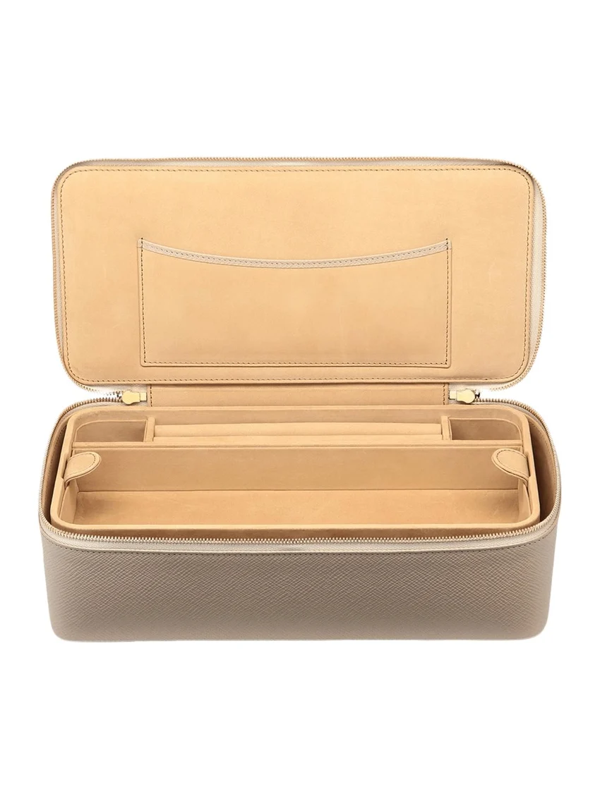 Smythson Panama Leather Travel Jewelry Case