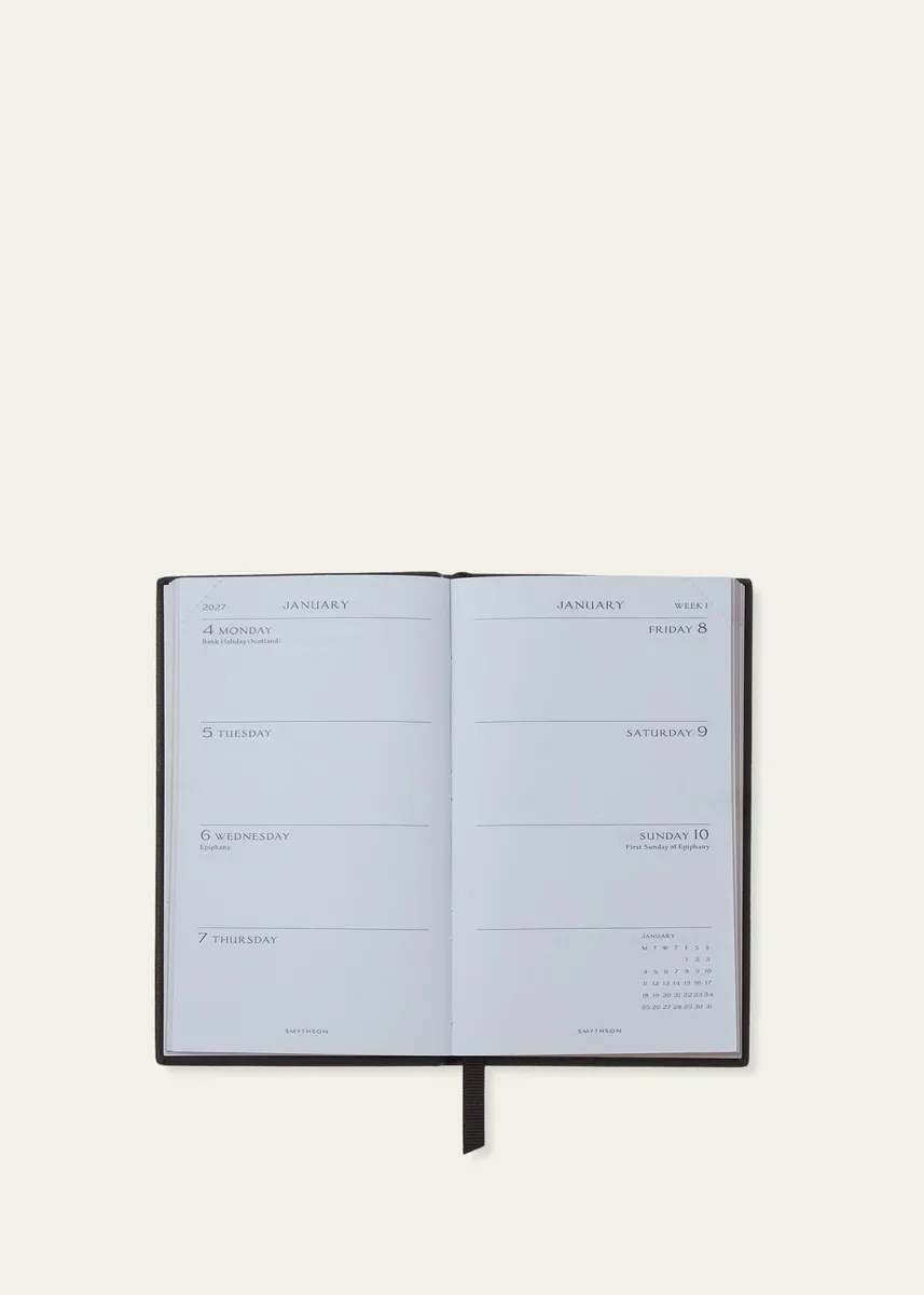 Smythson 2027 Panama Leather Weekly Agenda with Pocket | Thumbnail 2 Smythson 2027 Panama Leather Weekly Agenda with Pocket | Thumbnail 2