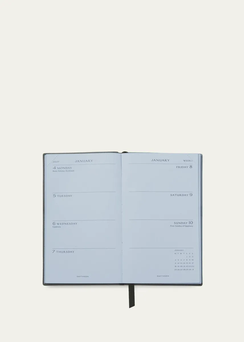 Smythson 2027 Panama Leather Weekly Agenda with Pocket | Thumbnail 2 Smythson 2027 Panama Leather Weekly Agenda with Pocket | Thumbnail 2