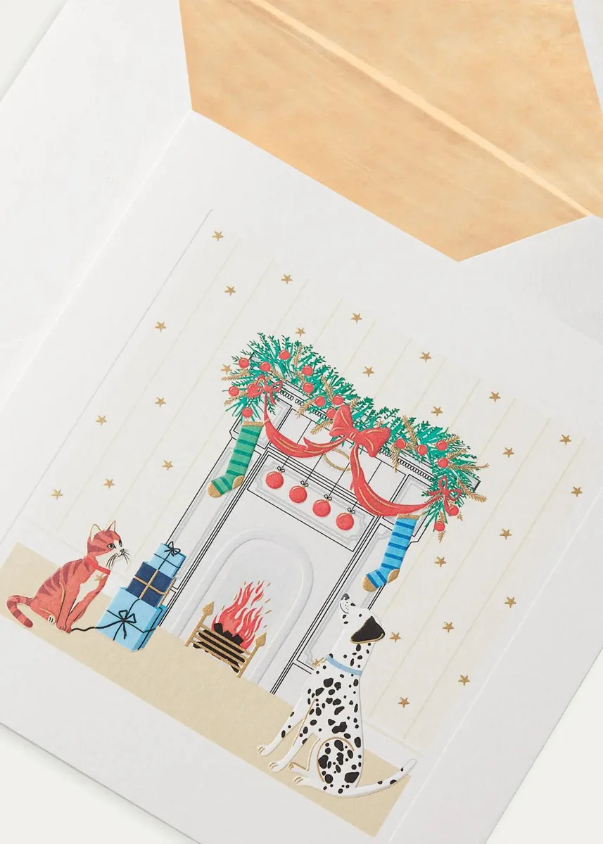 Smythson Fireplace Motif Christmas Card | Thumbnail 3 Smythson Fireplace Motif Christmas Card | Thumbnail 3
