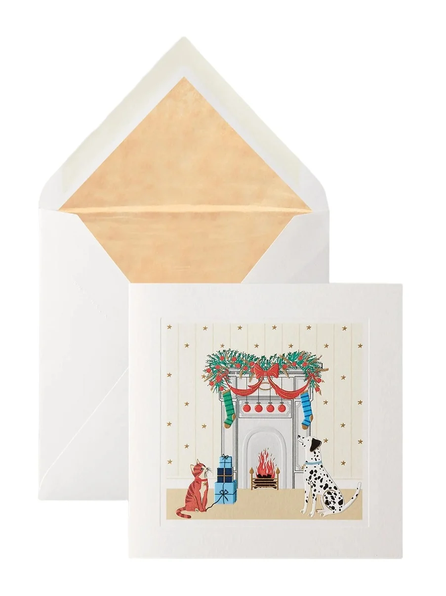 Fireplace Motif Christmas Card Fireplace Motif Christmas Card