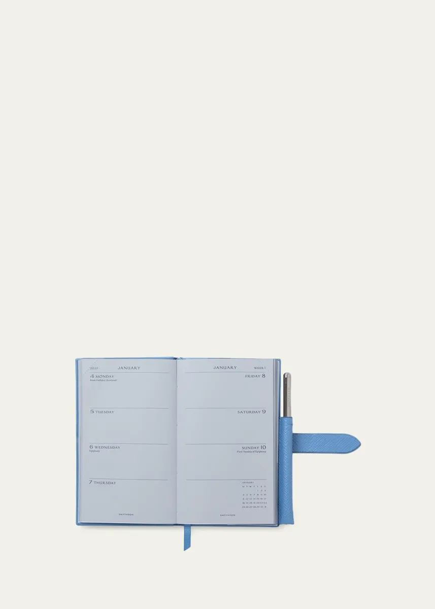 Smythson 2027 Panama Leather Weekly Agenda with Pencil | Thumbnail 2 Smythson 2027 Panama Leather Weekly Agenda with Pencil | Thumbnail 2