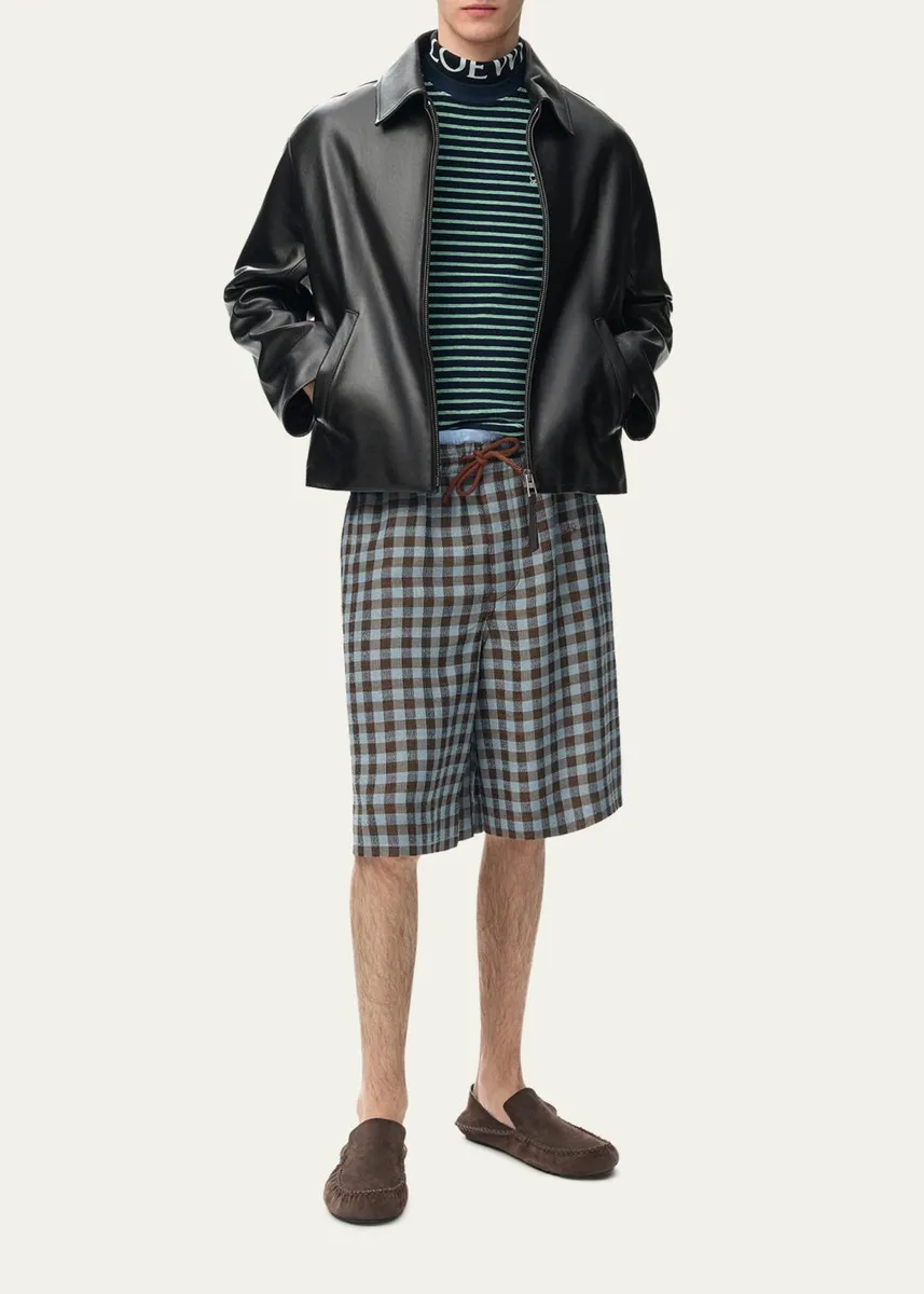 Loewe Men's Nappa Leather Zip-Up Jacket | Thumbnail 2 Loewe Men's Nappa Leather Zip-Up Jacket | Thumbnail 2