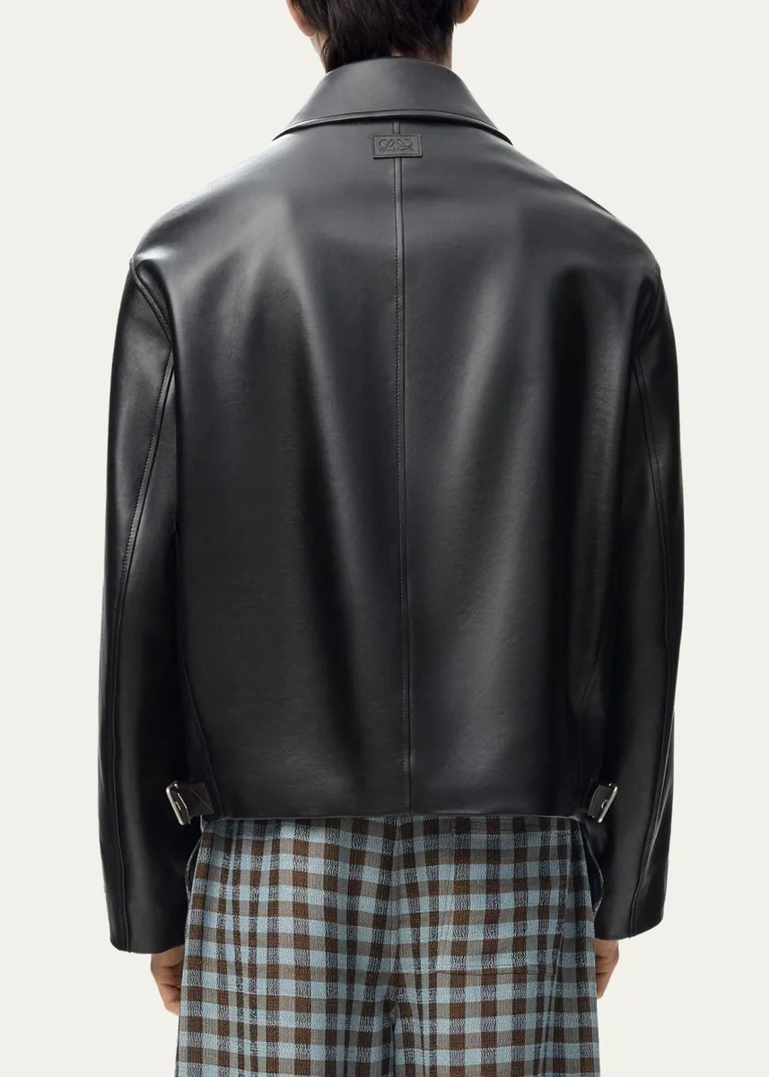 Loewe Men's Nappa Leather Zip-Up Jacket | Thumbnail 3 Loewe Men's Nappa Leather Zip-Up Jacket | Thumbnail 3