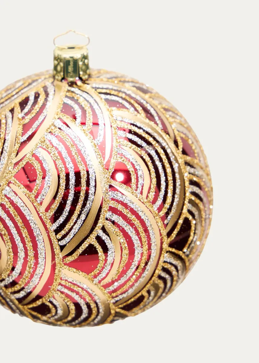 Bergdorf Goodman Art Deco Glitter Ball Ornament | Thumbnail 2 Bergdorf Goodman Art Deco Glitter Ball Ornament | Thumbnail 2
