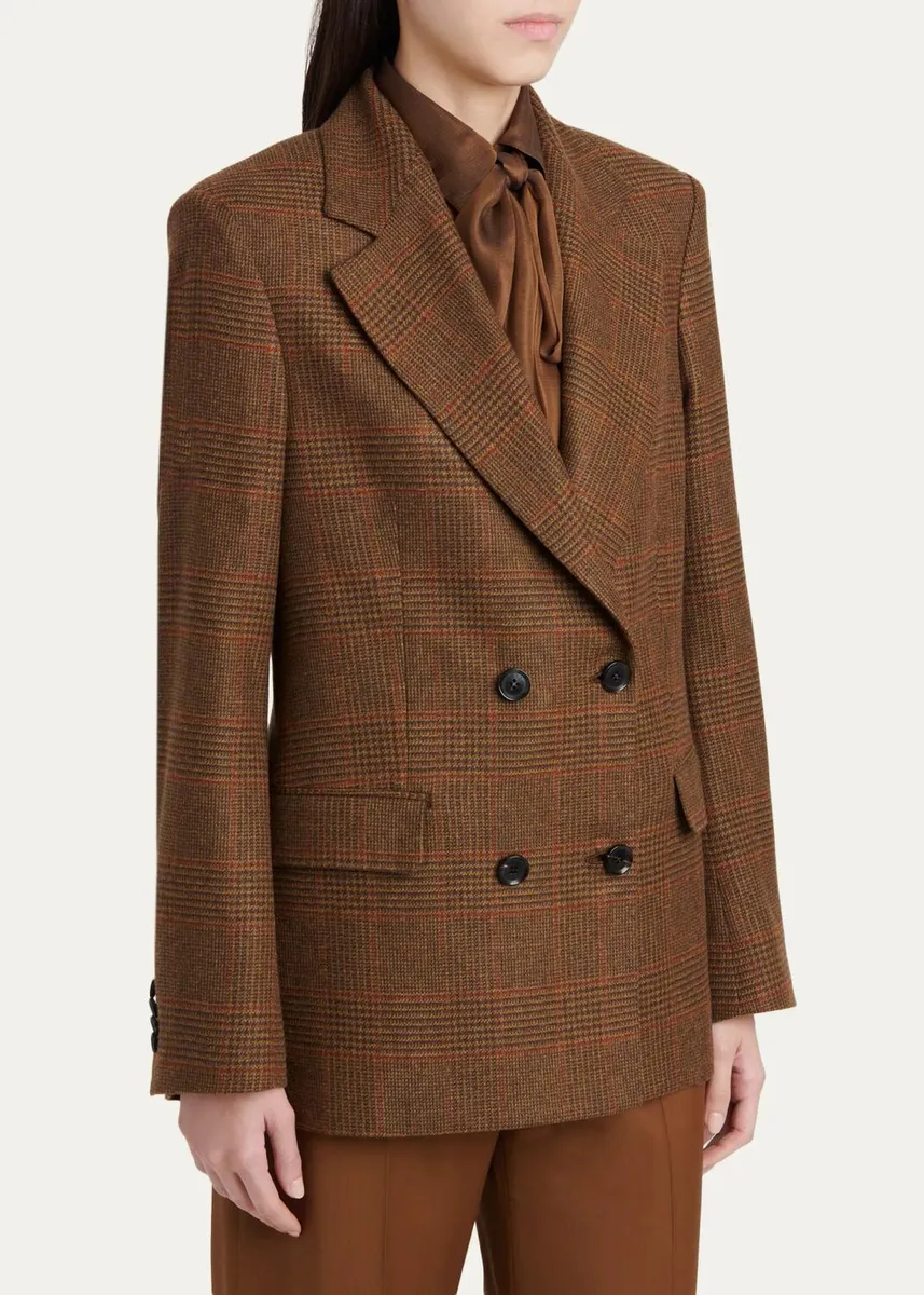 Kiton Prince of Wales Check Cashmere Double-Breasted Jacket | Thumbnail 4 Kiton Prince of Wales Check Cashmere Double-Breasted Jacket | Thumbnail 4