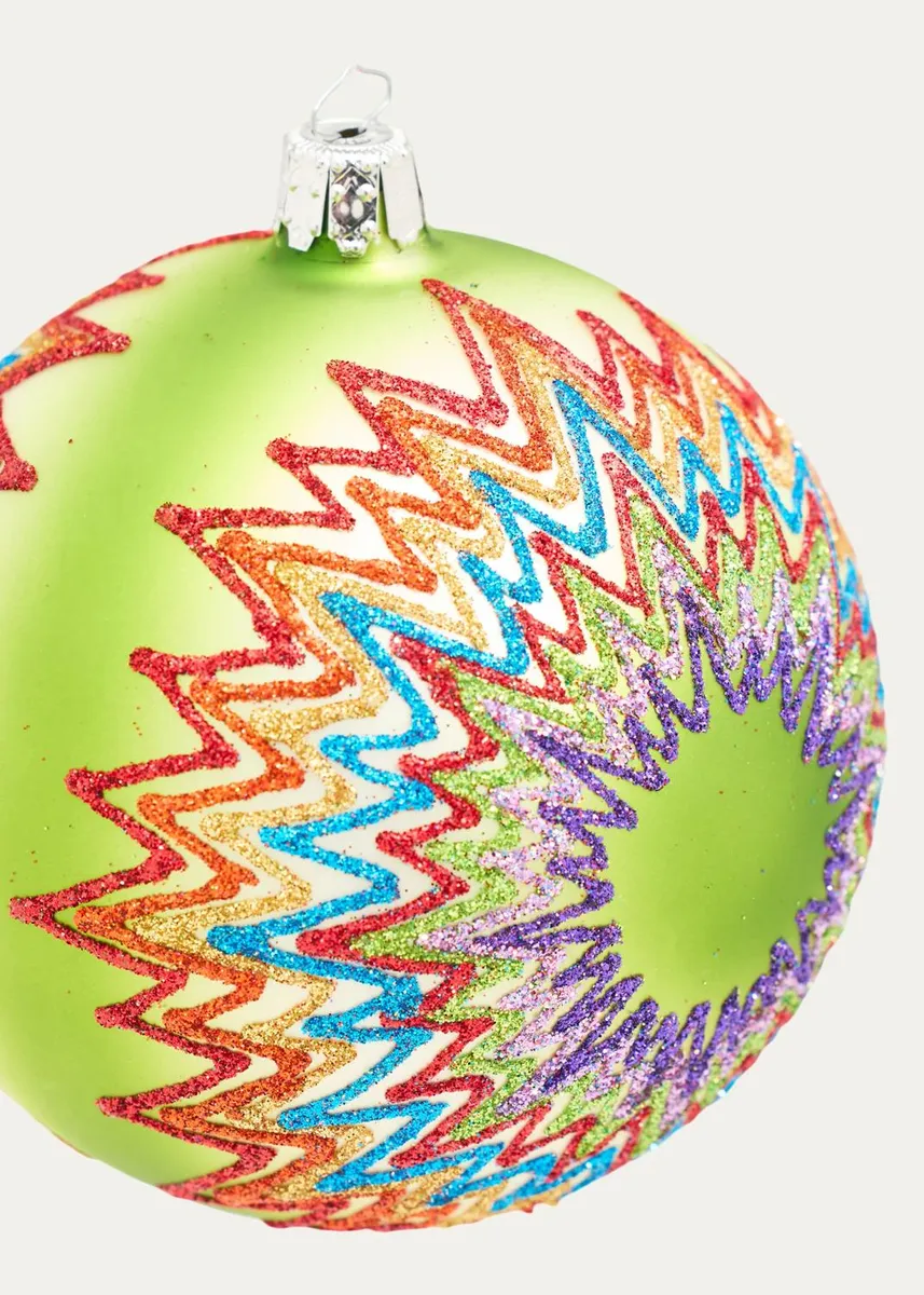 Bergdorf Goodman Zigzag Glass Ornament | Thumbnail 2 Bergdorf Goodman Zigzag Glass Ornament | Thumbnail 2