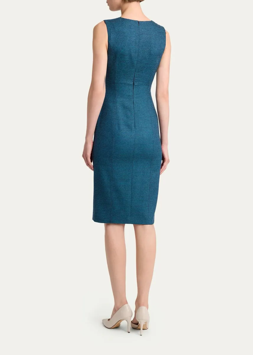 Kiton Textured Cashmere Sleeveless Sheath Dress | Thumbnail 3