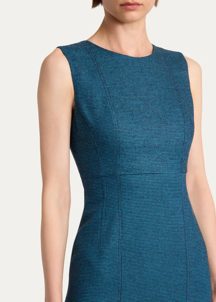 Kiton Textured Cashmere Sleeveless Sheath Dress | Thumbnail 5