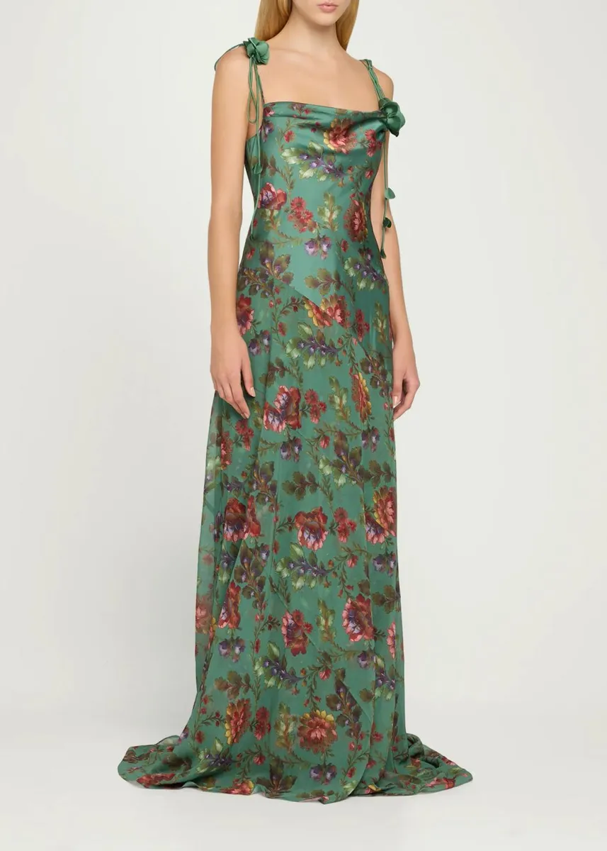 Cinq à Sept Fresco Floral Bias-Cut Gown | Thumbnail 4