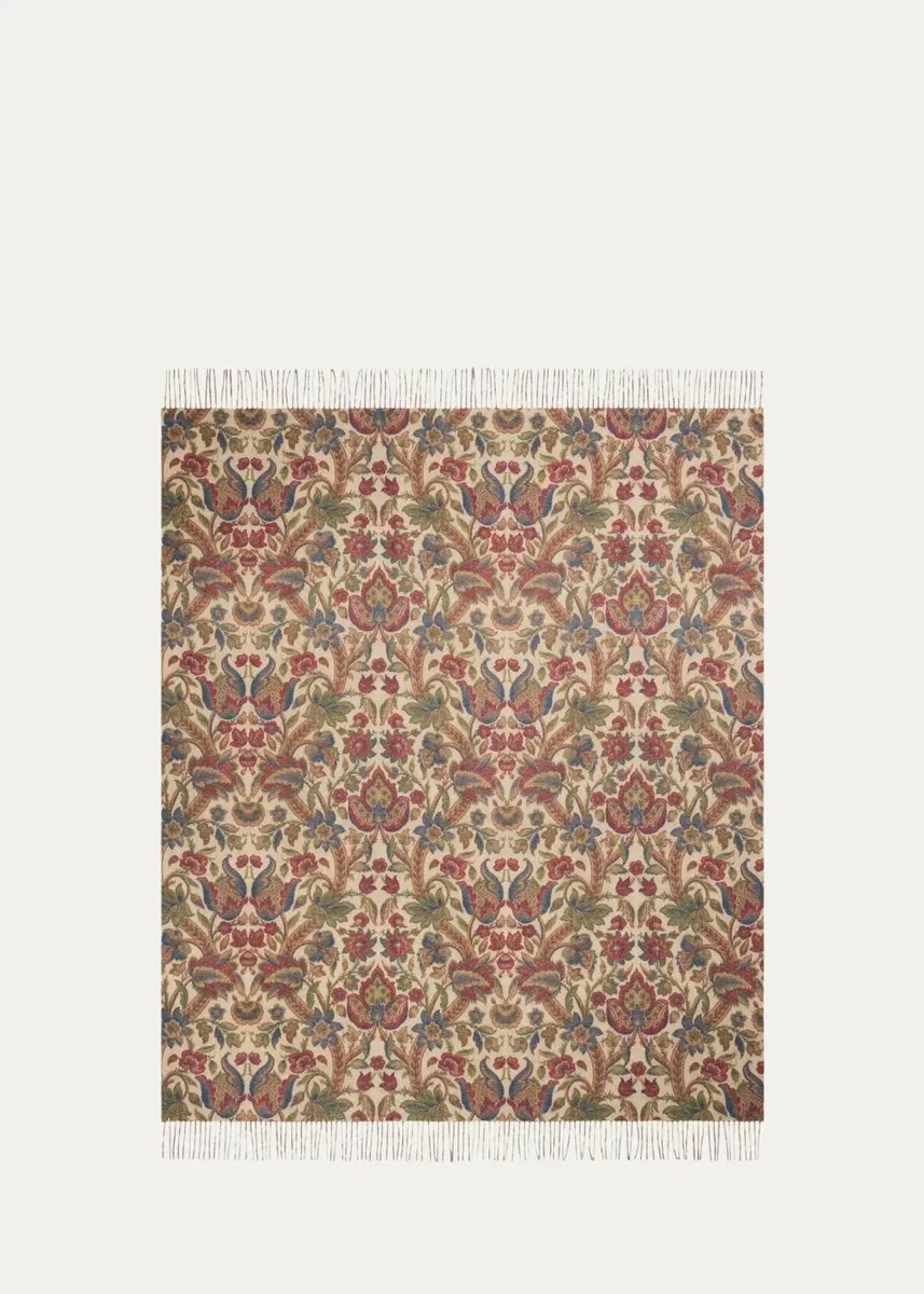 Alonpi Floral Cashmere Throw | Thumbnail 2 Alonpi Floral Cashmere Throw | Thumbnail 2
